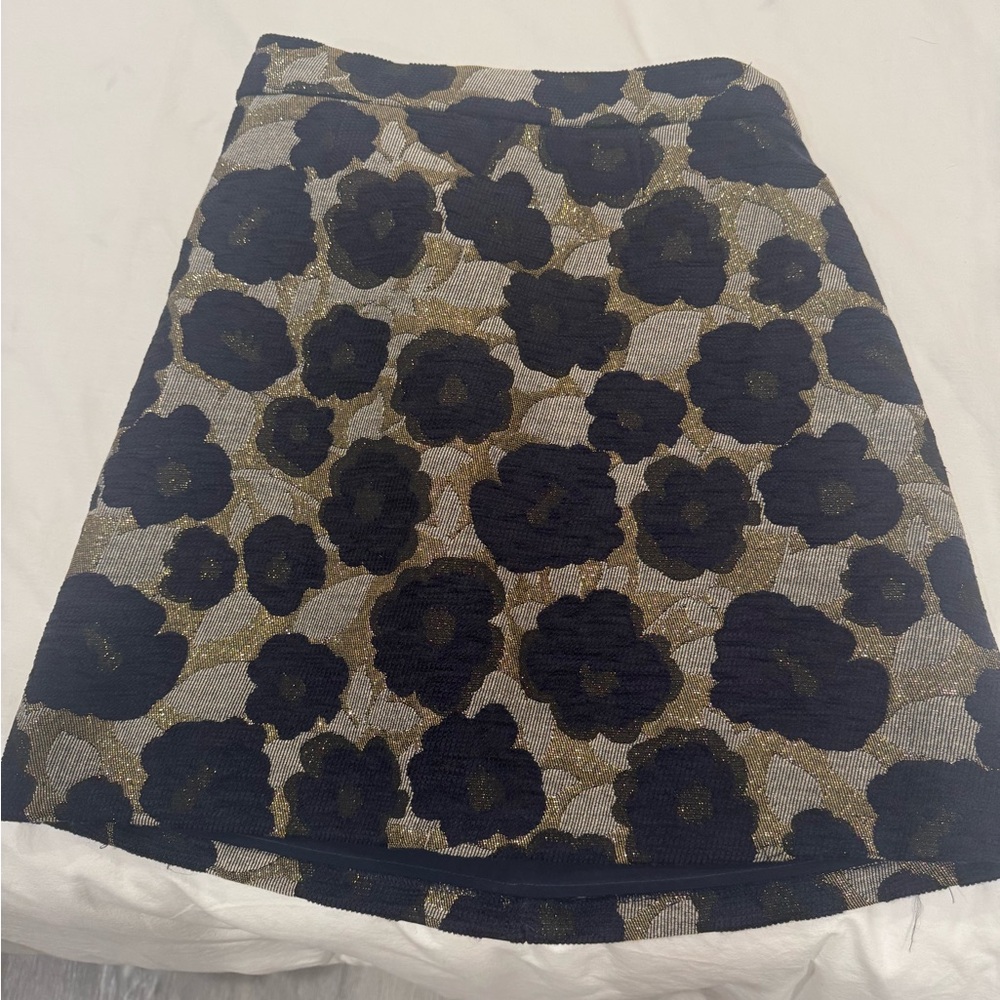 Sam Edelman Blue and Tan A-Line Mini Skirt Cocktail